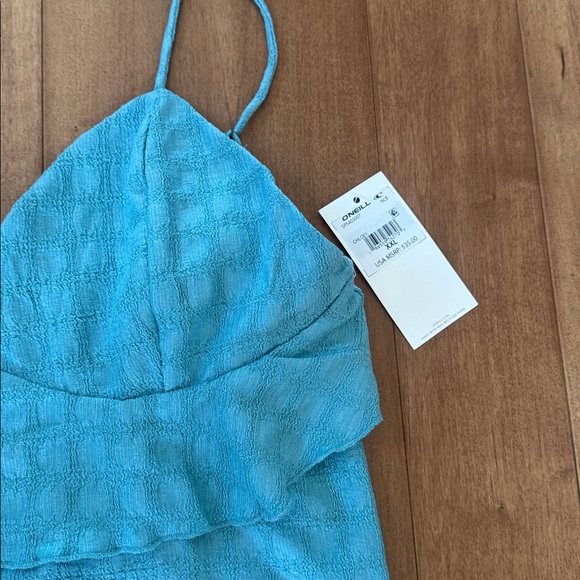 O'Neill Turquoise Blue Ruffle Crop Top - Picture 2 of 4